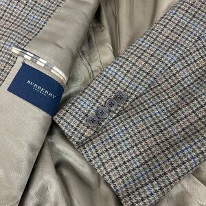 Burberry London Houndstooth Wool Sport Coat Blazer Jacket Size 44 Long Men's